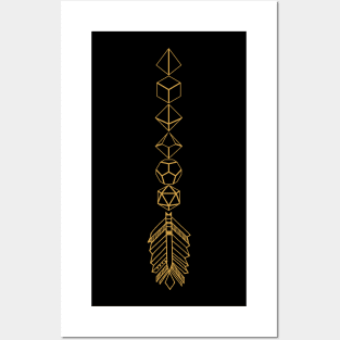 Bronze Polyhedral Dice Arrow Tabletop RPG Posters and Art